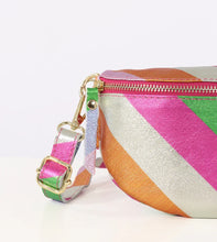 Load image into Gallery viewer, The 'Aria' Italian Leather Rainbow Waist Bag / Crossbody Bag