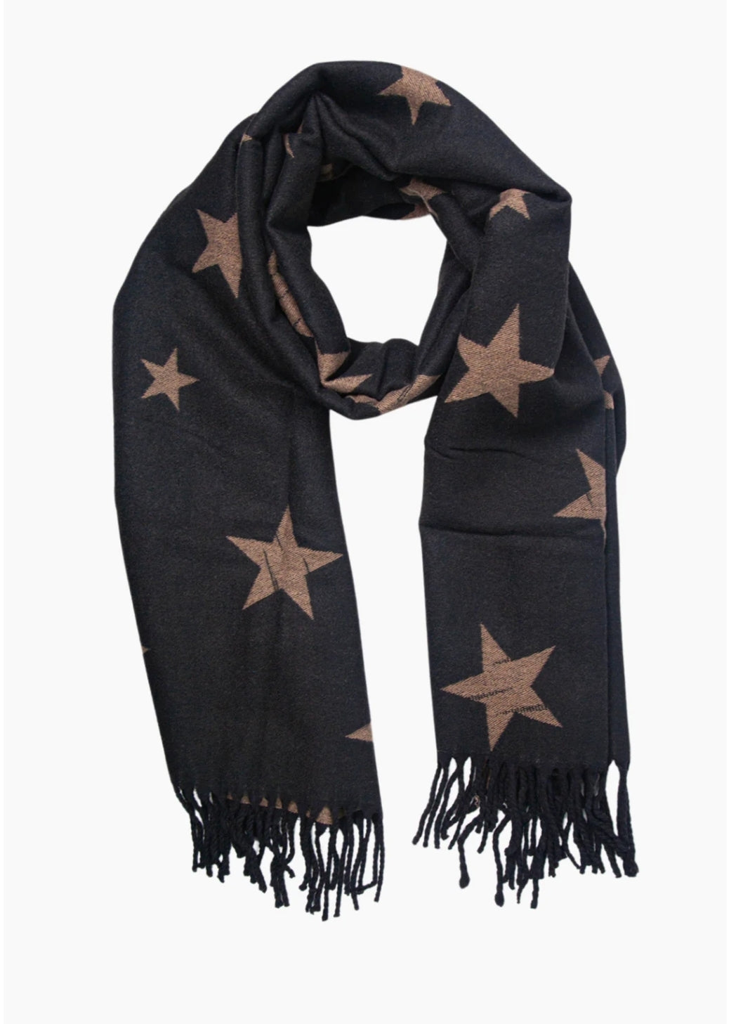 Black & Tan Star Blanket Scarf