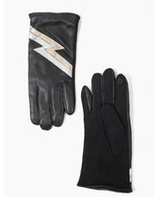 Load image into Gallery viewer, Black, Silver &amp; Gold Lightning Bolt Gloves
