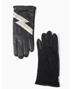 Black, Silver & Gold Lightning Bolt Gloves