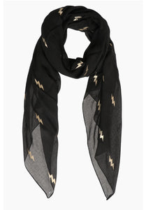 Lightning Bolt Scarf - Black & Gold