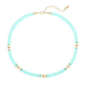 The Bondi Necklace  -  Aqua & Gold