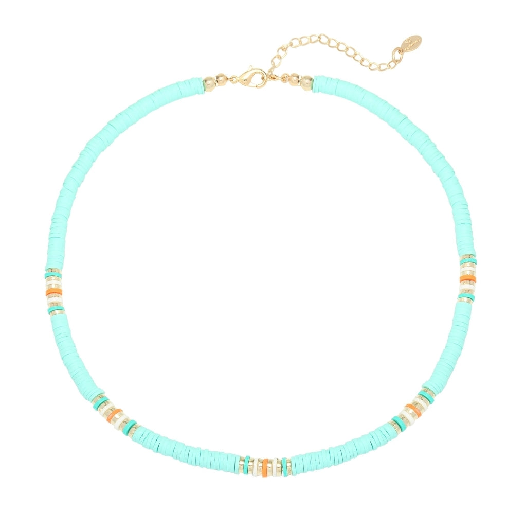 The Bondi Necklace  -  Aqua & Gold