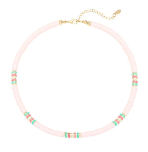 The Bondi Necklace  -  Pastel Pink, Multi & Gold