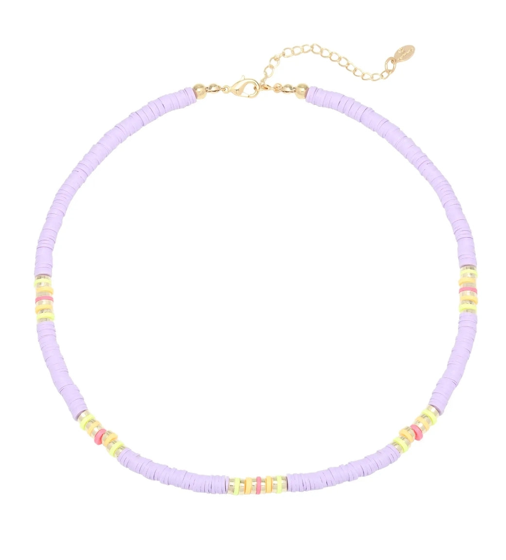 The Bondi Necklace  -  Lilac, Multi & Gold