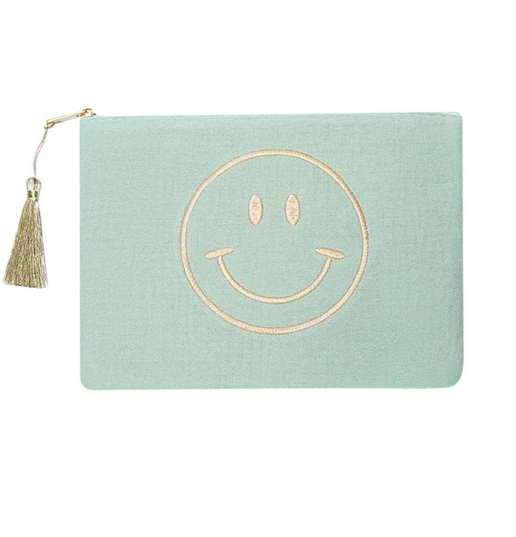 Smiley Makeup Bag - Green