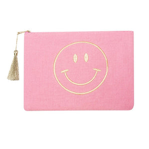 Smiley Makeup Bag - Pink