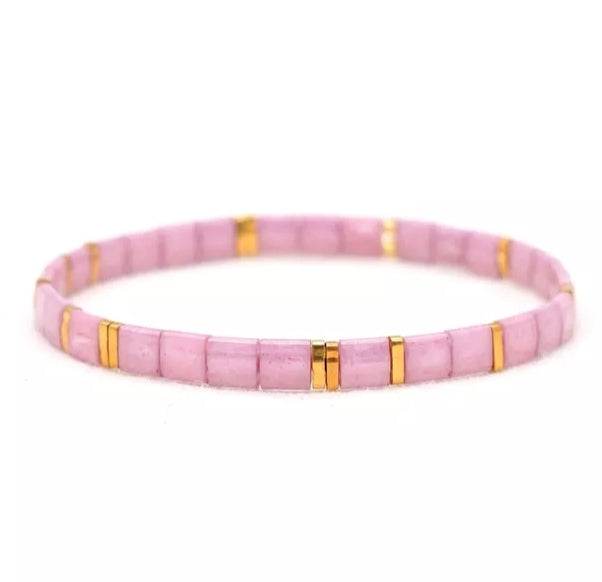 The 'Isla' Bracelet - Dusty Pink & Gold