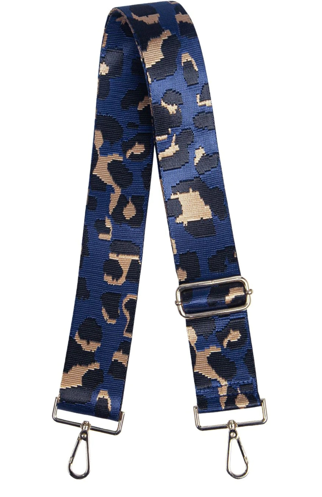 Bag Strap - Navy, Gold & Black Leopard