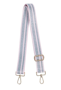 Bag Strap - Pastel Pink & Silver