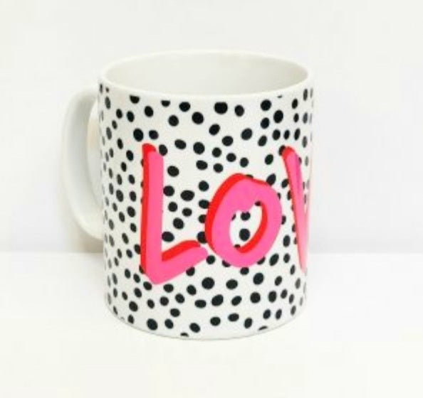 Mug - Bright Dalmation Spot & Pink Love