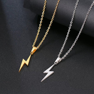 Lightning Bolt Necklace - silver