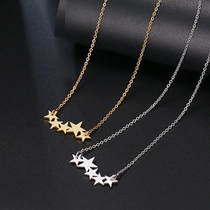 5 Star Necklace - Gold