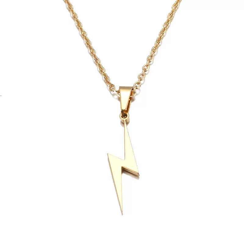 Lightning Bolt Necklace - gold