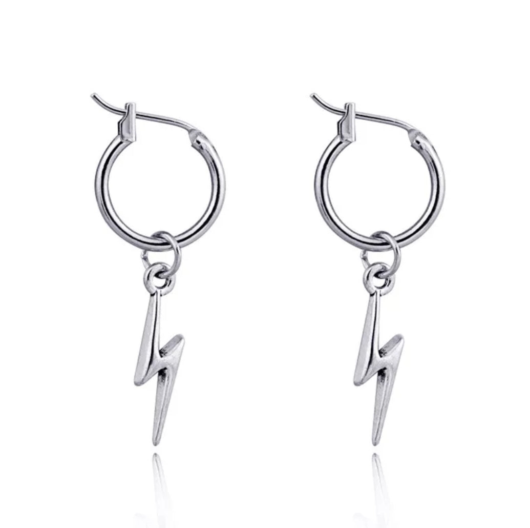 Lightning Bolt Earrings - Silver