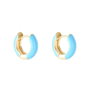 The Lucia Huggie Hoop Earrings - Sky Blue