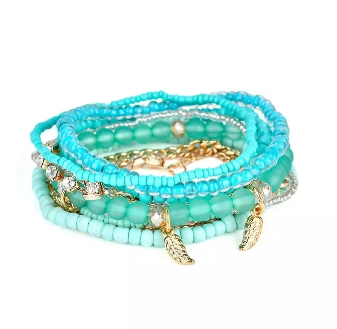 Stunning Sienna boho bracelets - Turquoise multi