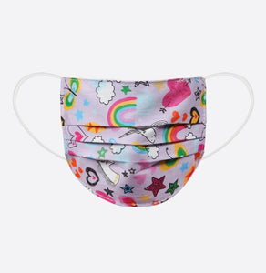 Childrens Unicorns & Rainbows print face mask