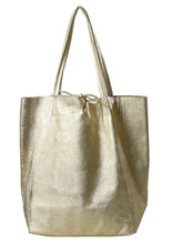 Load image into Gallery viewer, The Santorini Italian Leather Tote/Shopper Bag - Metallic Champagne Gold
