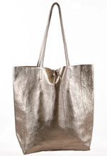 Load image into Gallery viewer, The Santorini Italian Leather Tote/Shopper Bag - Metallic Bronze
