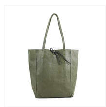 Load image into Gallery viewer, The Santorini Italian Leather Tote/Shopper Bag - Dark Green
