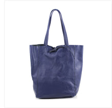 Load image into Gallery viewer, The Santorini Italian Leather Tote/Shopper Bag - Navy
