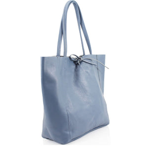 The Santorini Italian Leather Tote/Shopper Bag - Blue