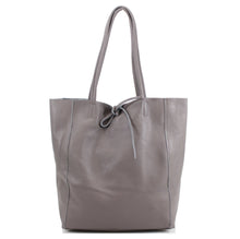 Load image into Gallery viewer, The Santorini Italian Leather Tote/Shopper Bag - Dark Grey
