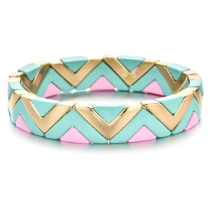 The 'Savannah' Bracelet - Mint, pink and gold