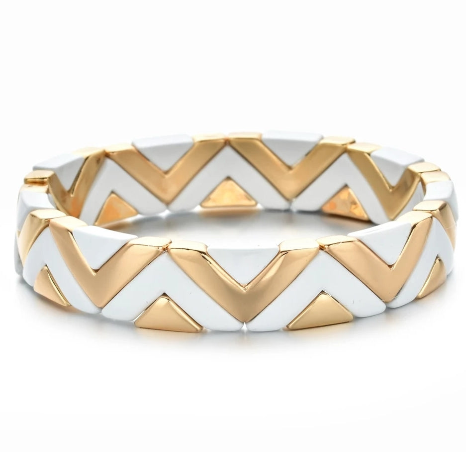 The 'Savannah' Bracelet - White and Gold