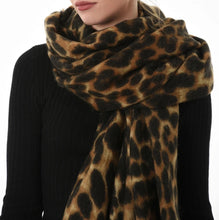 Load image into Gallery viewer, Natural Leopard Print Blanket Scarf
