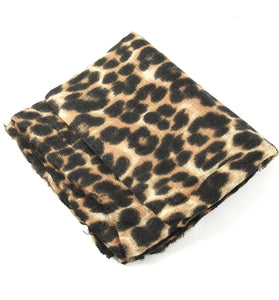 Natural Leopard Print Blanket Scarf