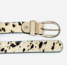 Load image into Gallery viewer, Spotty Cow print leather belt
