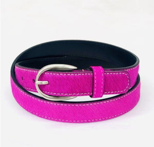 Bright Pink leather belt