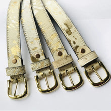 Load image into Gallery viewer, Gold Splash Print Leather Belt
