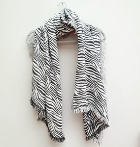 Black & White Zebra Print Scarf