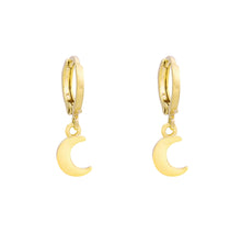 Load image into Gallery viewer, Huggie Hoops - Half Moon - Gold
