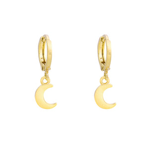 Huggie Hoops - Half Moon - Gold