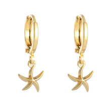 Load image into Gallery viewer, Huggie Hoops - Starfish - Gold
