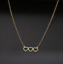 Load image into Gallery viewer, Triple Heart Necklace - gold
