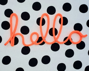 Hello Rope Word Neon Orange