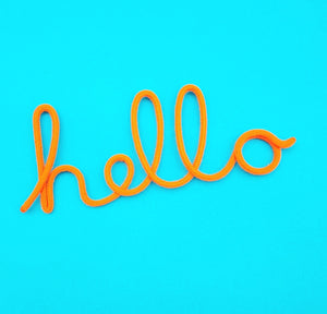 Hello Rope Word Neon Orange