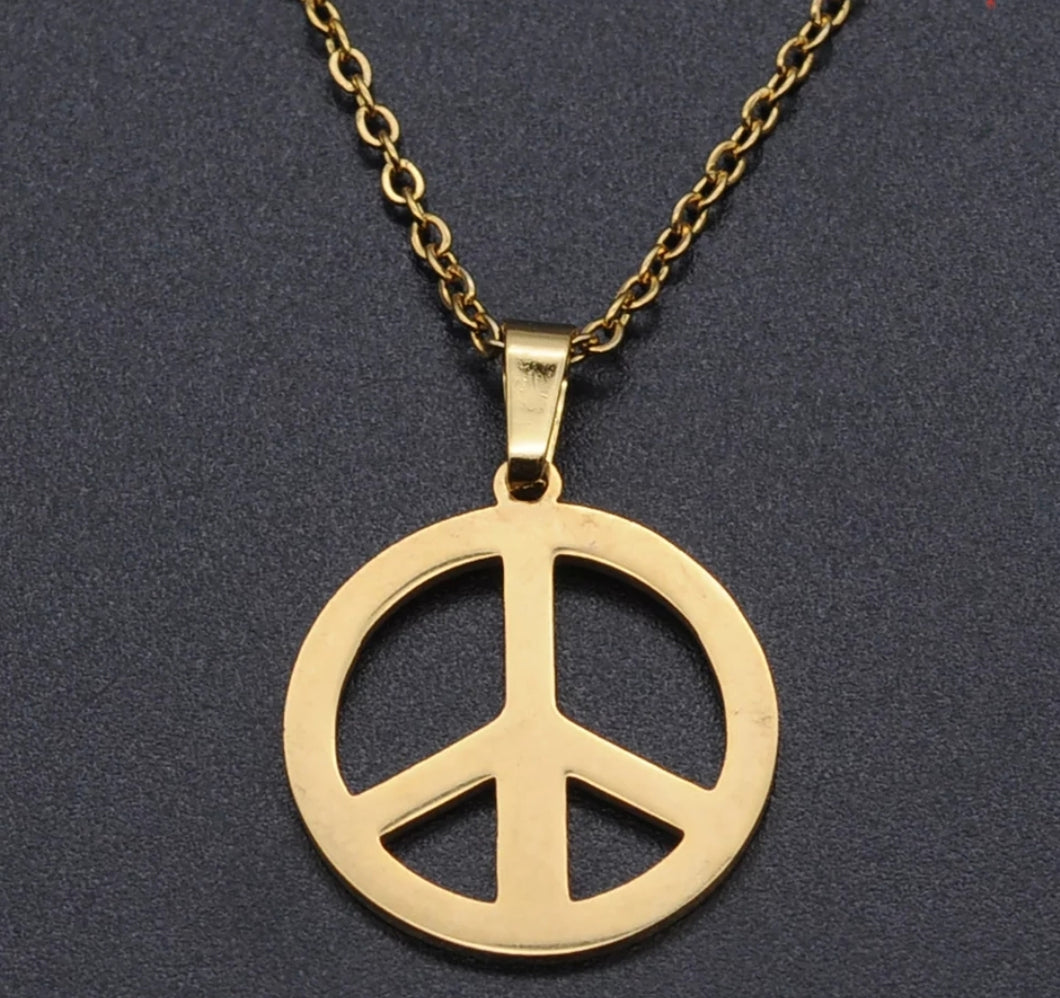 Symbol of Peace Necklace - Gold