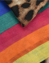 Load image into Gallery viewer, Leopard Print &amp; Rainbow scarf
