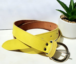 Yellow Leather Belt