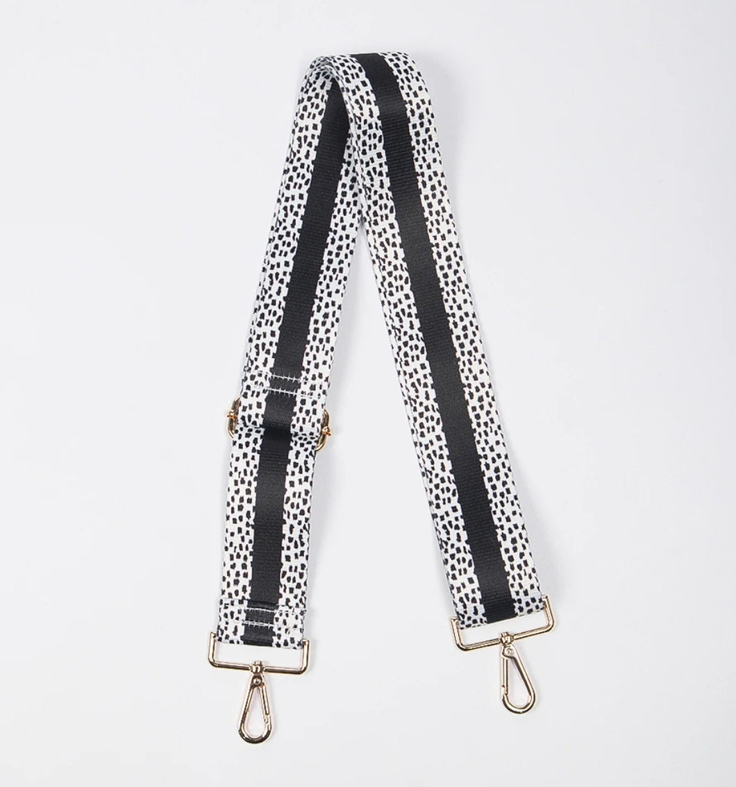 Bag Strap - Black & White Dalmation Spot