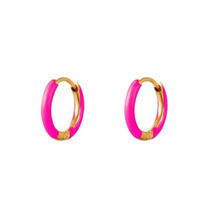 The Lula Hoop Earrings - Hot Pink