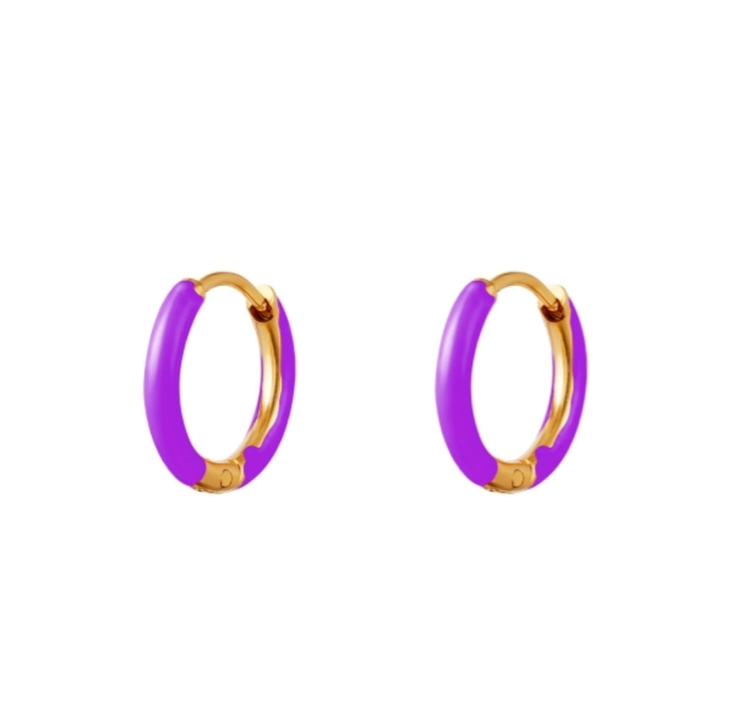 The Lula Hoop Earrings - Bright Purple