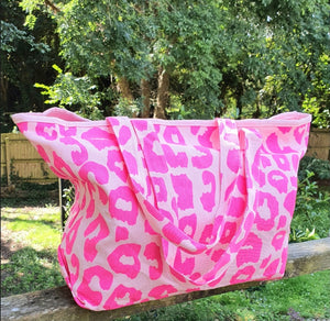 Pink leopard outlet print bag