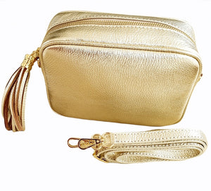 The Sorrento Leather Bag - Gold